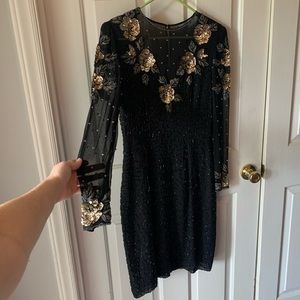 Vintage silk beaded sequin dress
